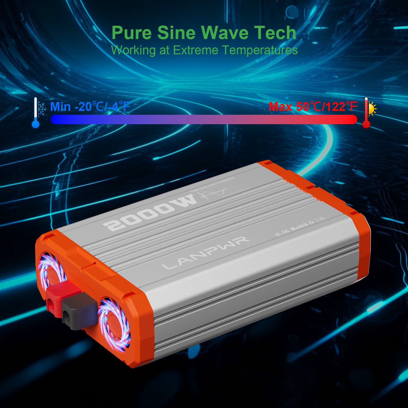 LANPWR 2000W 24V Pure Sine Wave Inverter
