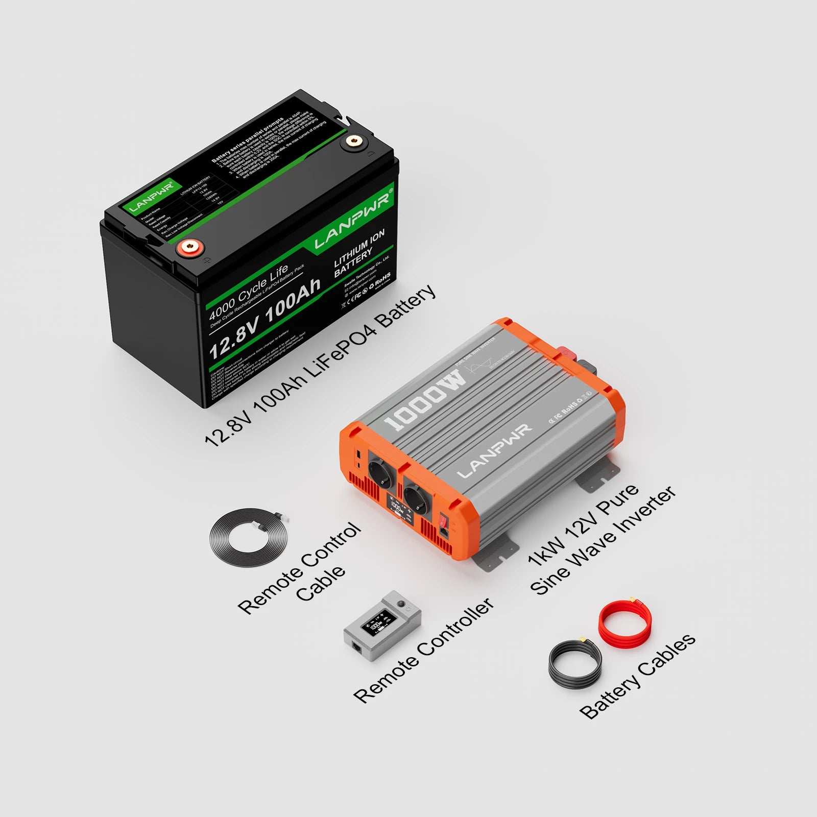 LANPWR 12V 100Ah LiFePO4 Battery with 4000+ Deep Cycles & Built-In 100A BMS, 1280Wh Best RV Lithium Battery