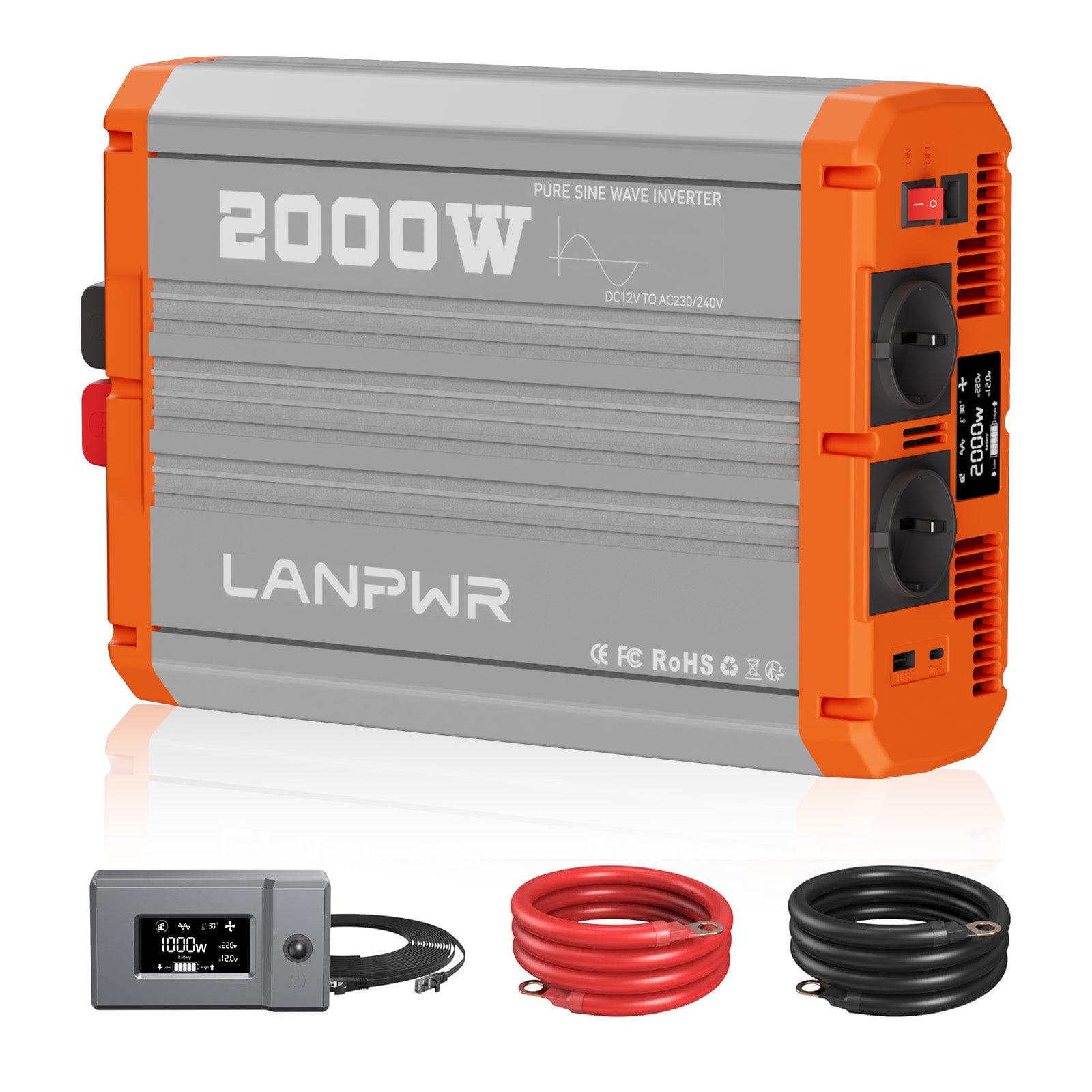 LANPWR 2000W 12V Pure Sine Wave Inverter