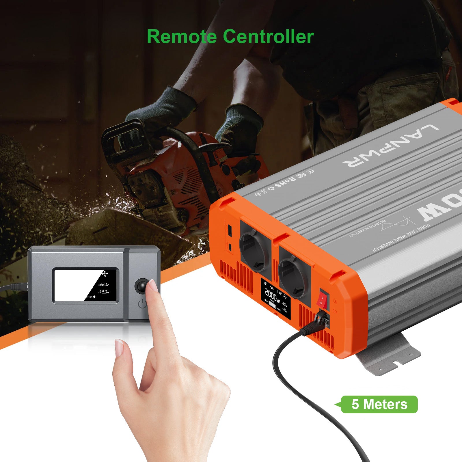 LANPWR 2000W 12V Pure Sine Wave Inverter