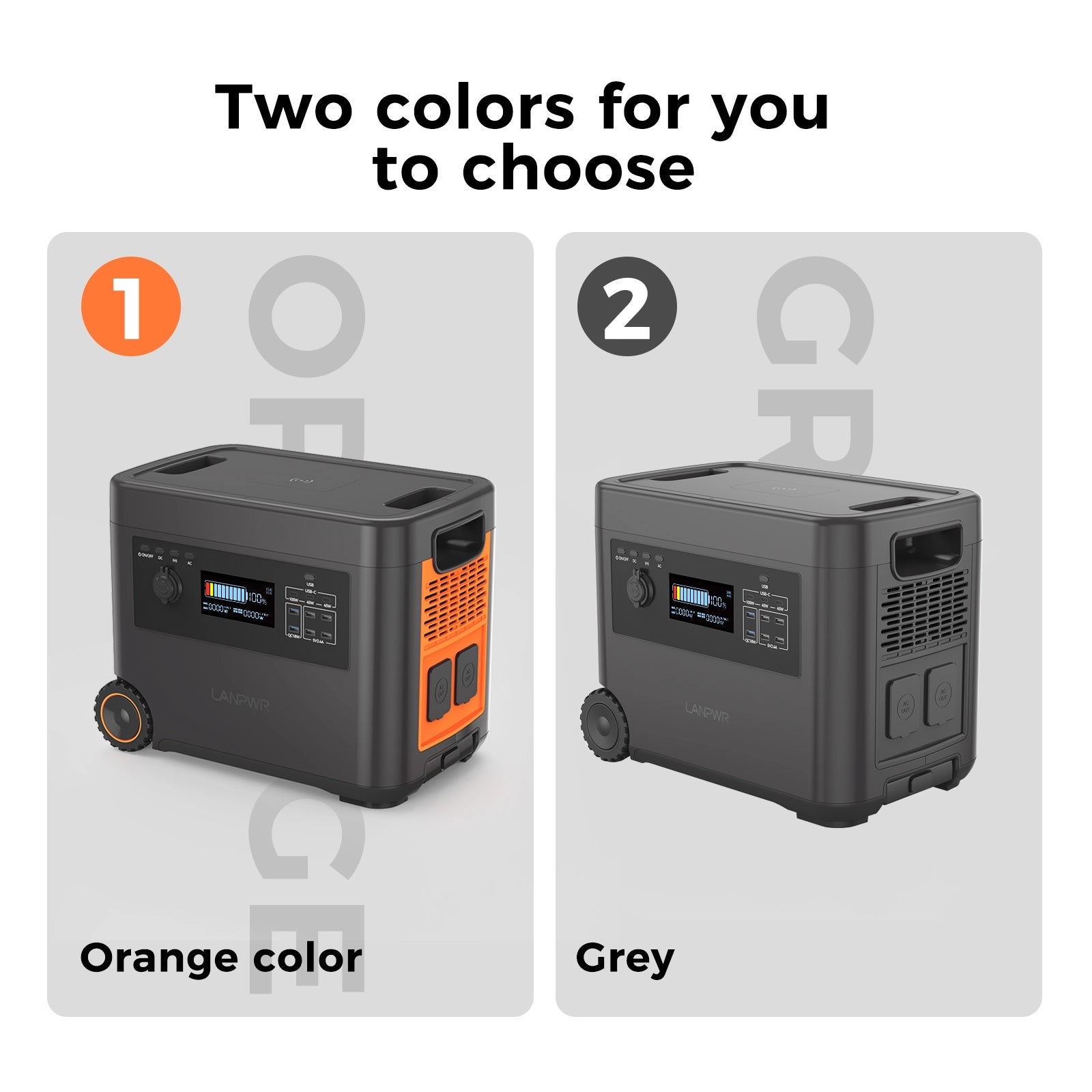 LANPWR D5-2500 Portable Power Station Solar Generator 2160Wh 2500W Perfect for Outdoor camping, RV trip, Outdoor party, Home use