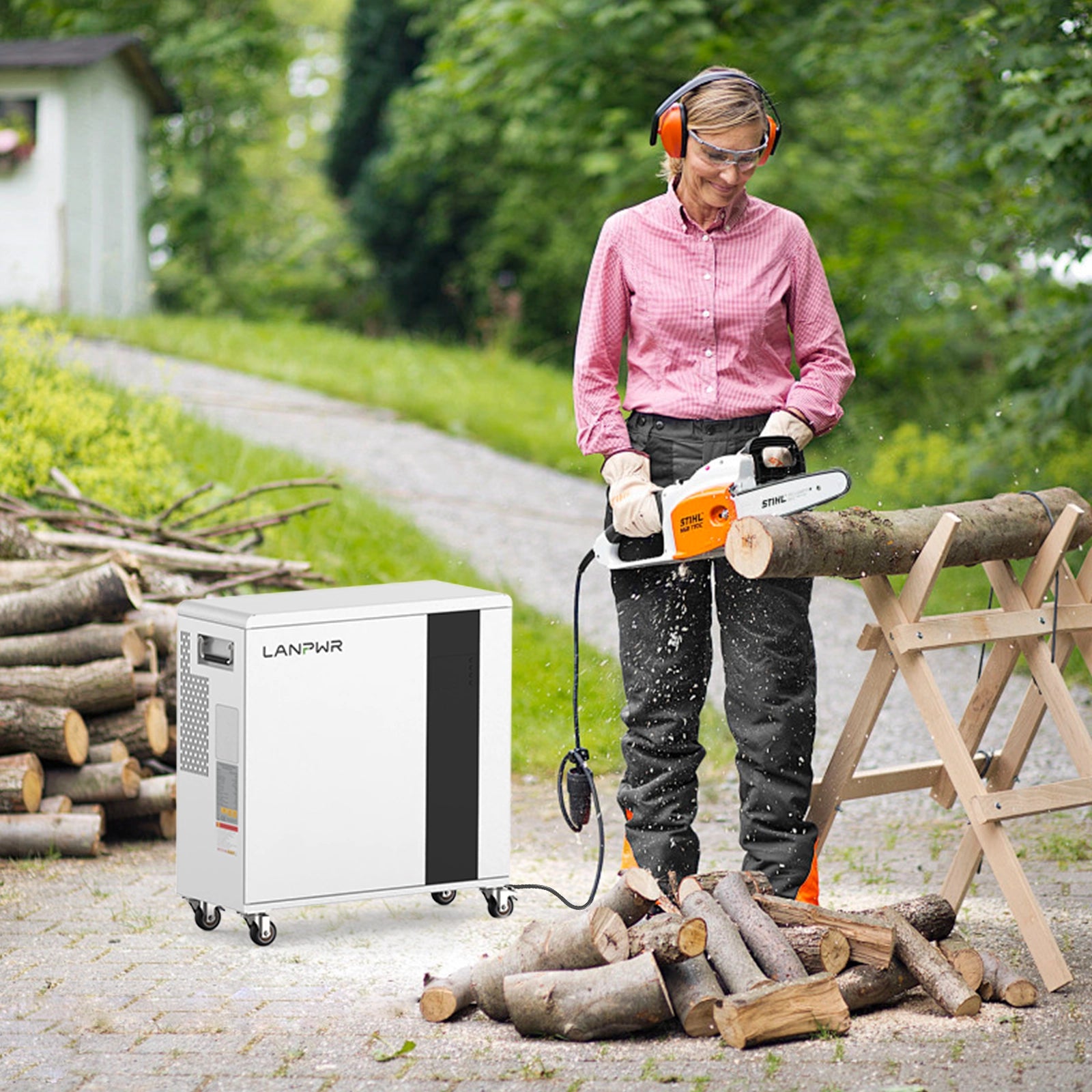 Lightweight portable power supply for outdoor work and job sites