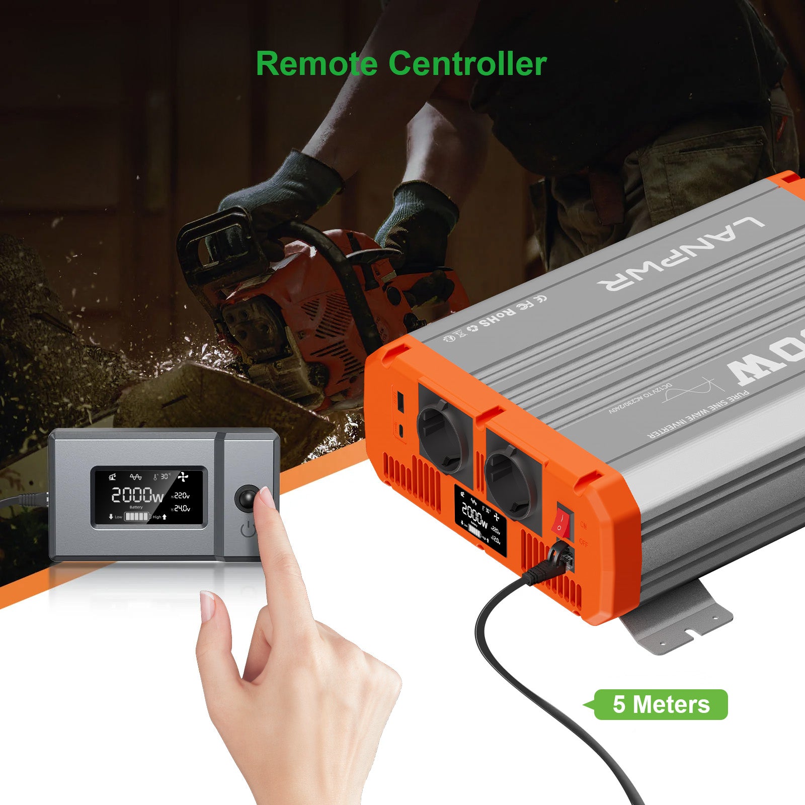 LANPWR 2000W 24V Pure Sine Wave Inverter