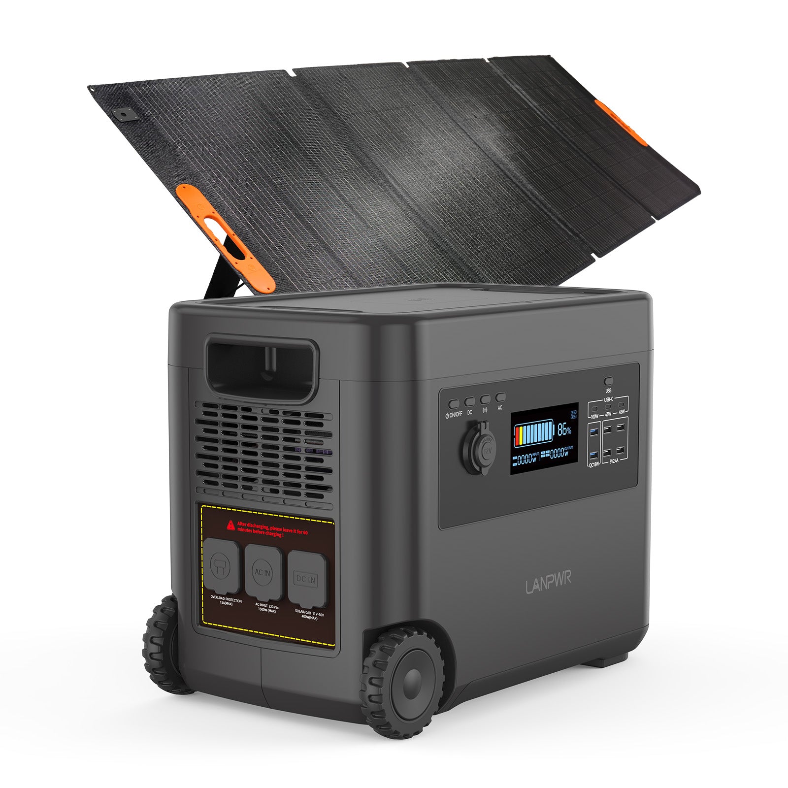 LANPWR D5-2500 Portable Power Station Solar Generator 2160Wh 2500W Perfect for Outdoor camping, RV trip, Outdoor party, Home use