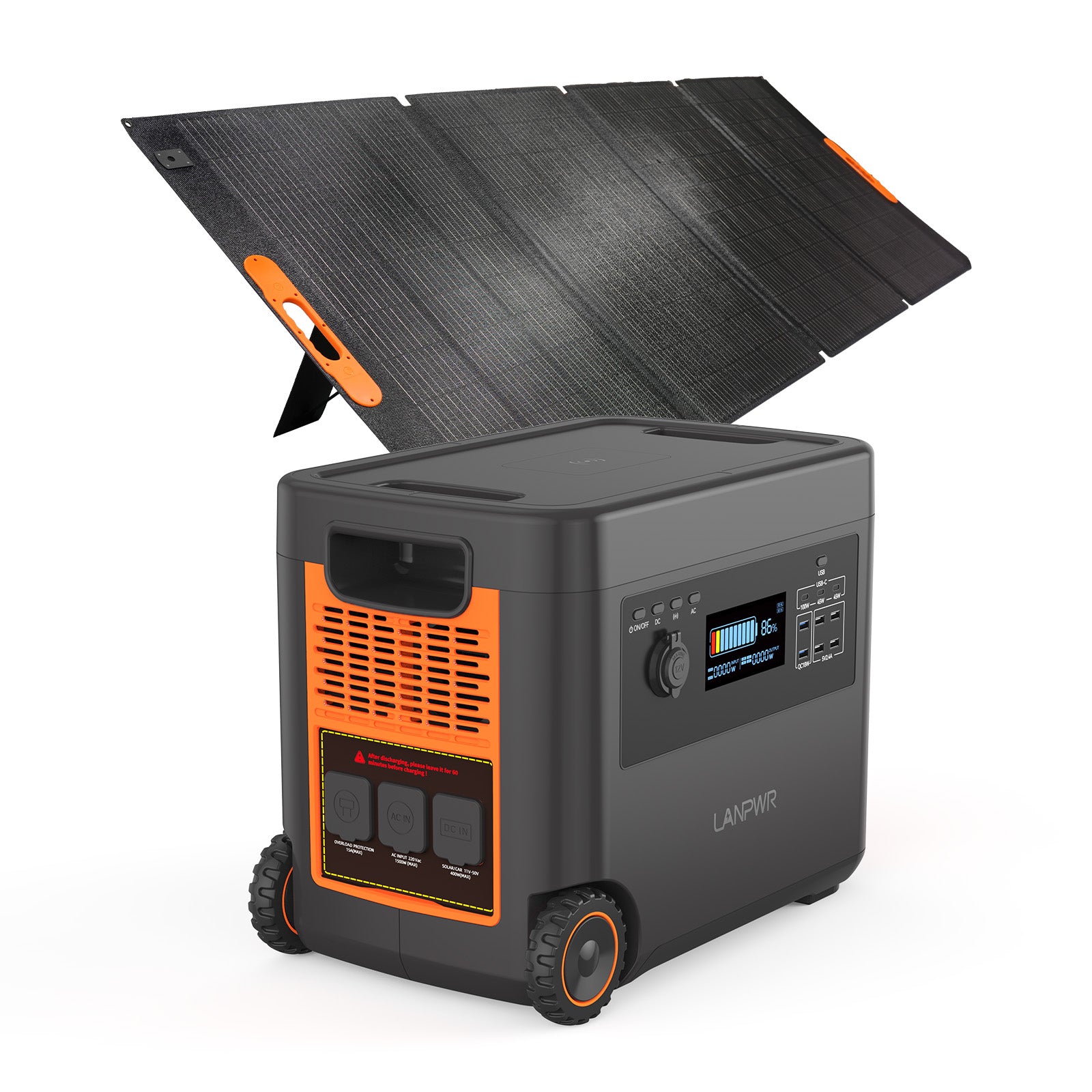 LANPWR D5-2500 Portable Power Station Solar Generator 2160Wh 2500W Perfect for Outdoor camping, RV trip, Outdoor party, Home use