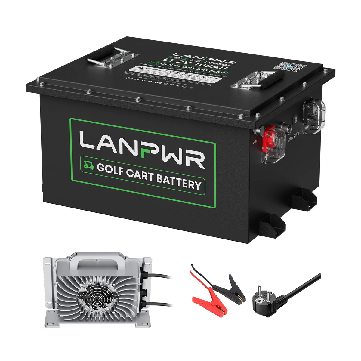 LANPWR 48V 105Ah LiFePO4 Golf Cart Battery | 200A BMS, High Performance ...
